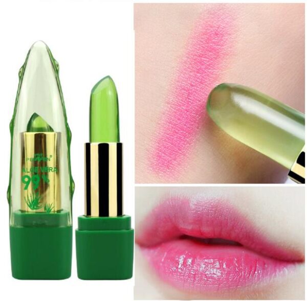 Aloe Vera Gel Color Changing Lipstick Gloss  Moisturizer Anti-drying Desalination Fine-grain Lip Blam Care - Image 4